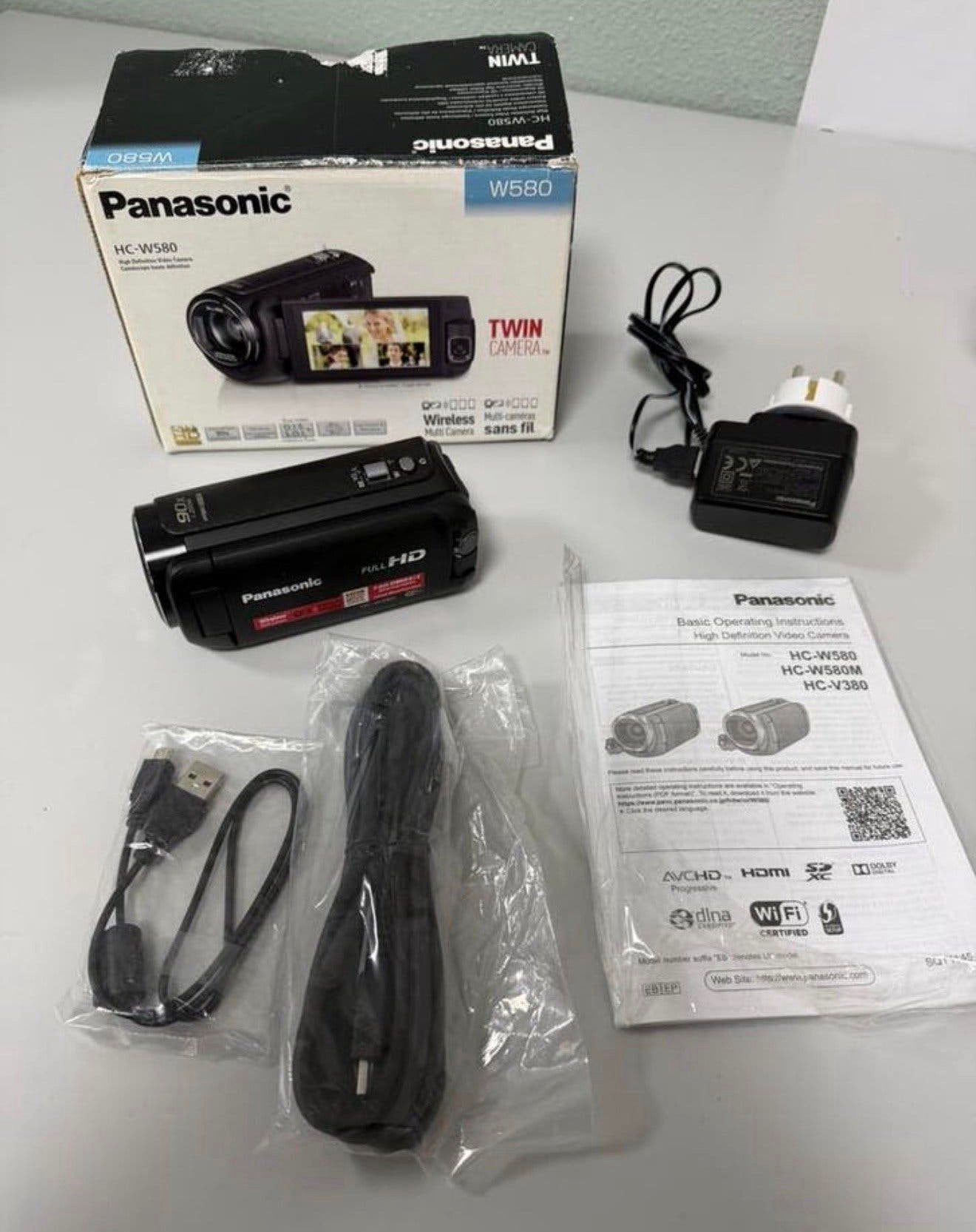 Panasonic HC-W580 Full HD twin Camcorder wifi hdmi 90x zoom, Audio, Tv en Foto, Panasonic, 20x of meer, Ophalen of Verzenden, Zo goed als nieuw