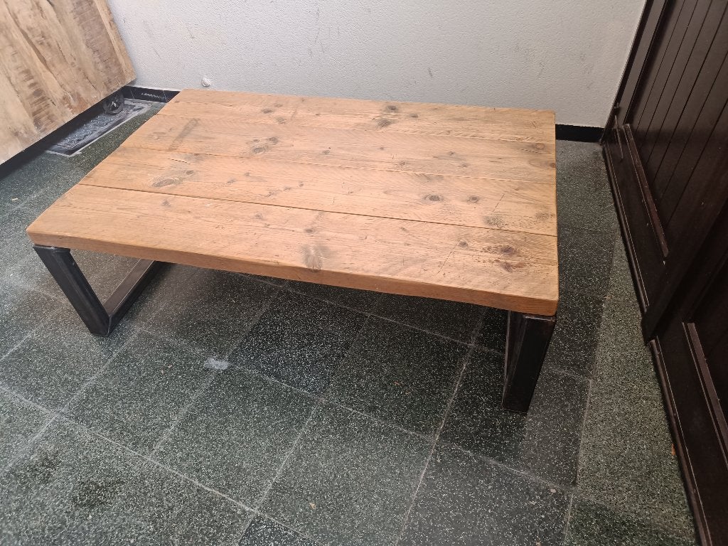 Industriële salontafel, Huis en Inrichting, Tafels | Salontafels, Gebruikt, 100 tot 150 cm, 50 tot 100 cm, Industrieel