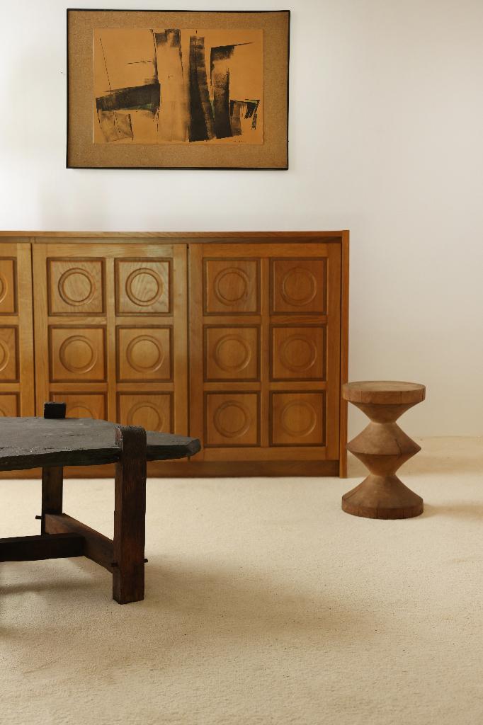 RAR 1940 Primitieve vintage Brutalist Salontafel tafel steen, Ophalen
