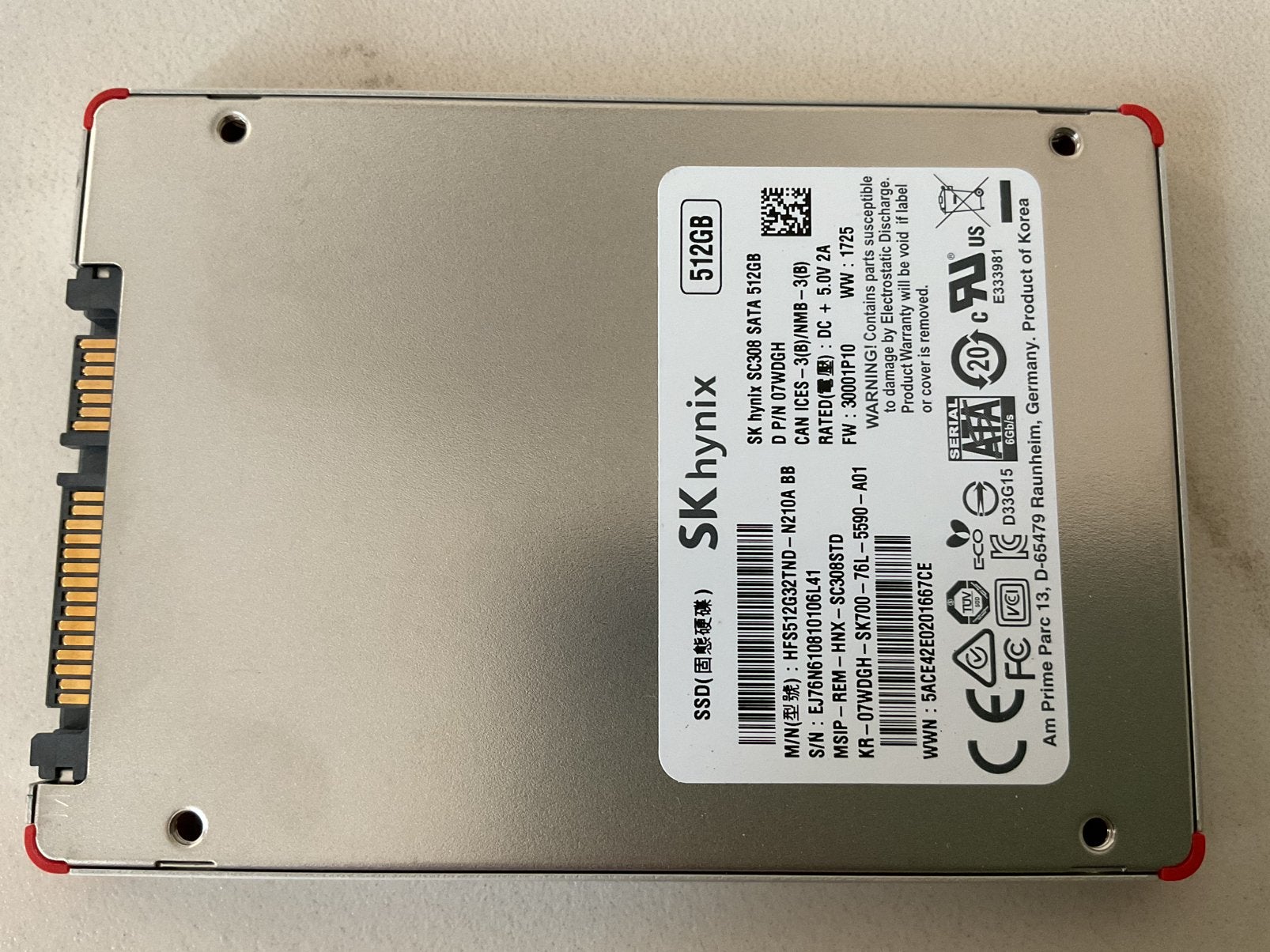 512GB SSD harde schijf SKhynix, Computers en Software, Harde schijven, Ophalen of Verzenden, Zo goed als nieuw, SSD