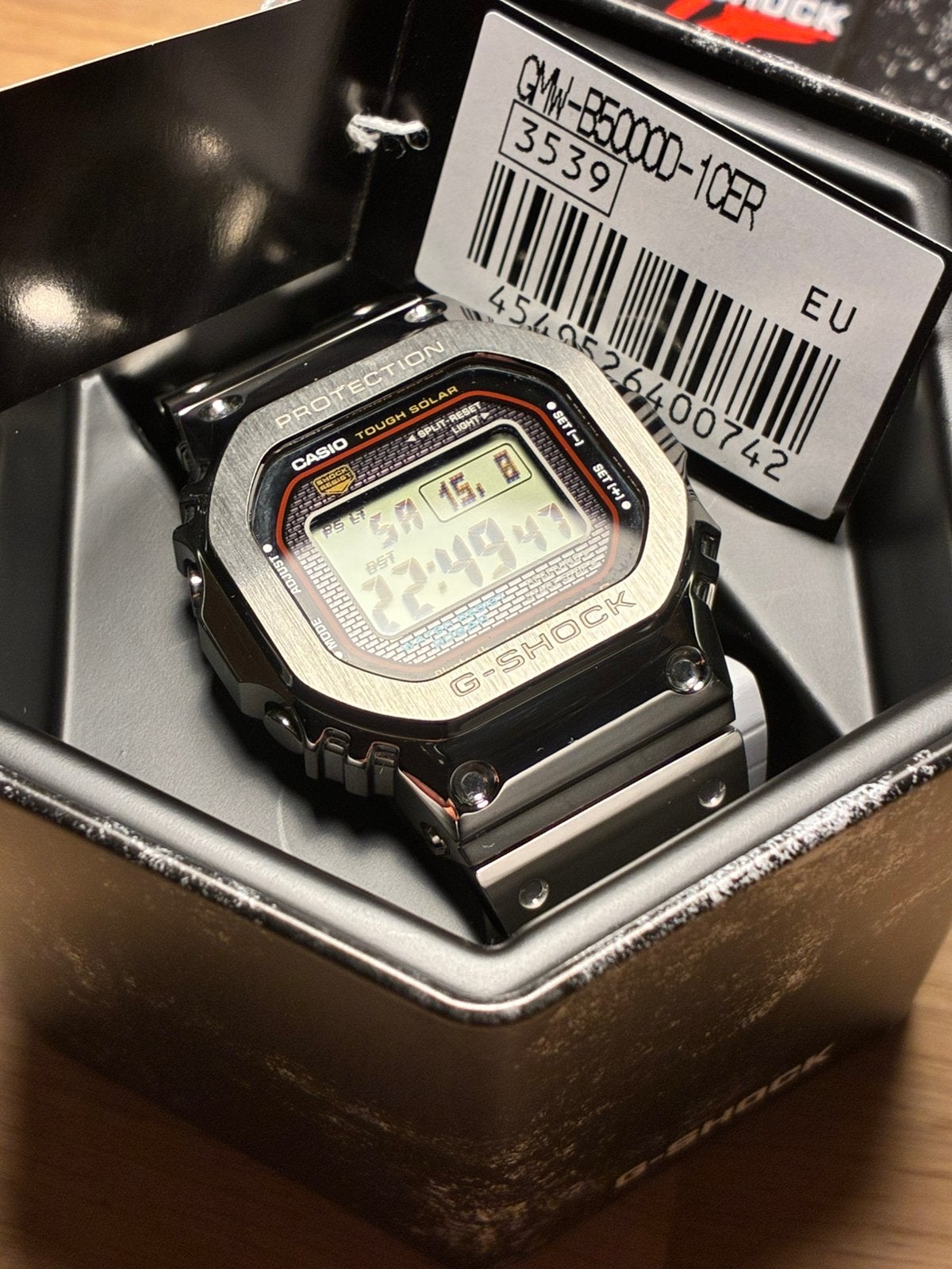 Casio G shock GMWB5000D 1CER nieuwstaat, Handtassen en Accessoires, Horloges | Heren, Ophalen, Zo goed als nieuw, Casio