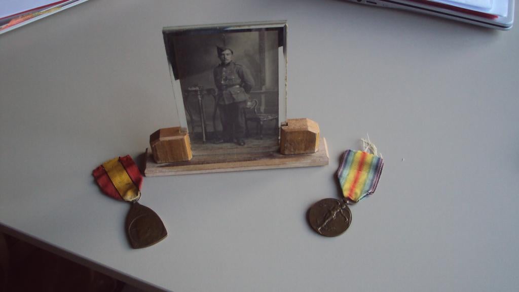 lot medailles en kadertje WW1 ABBL ABL, Ophalen of Verzenden