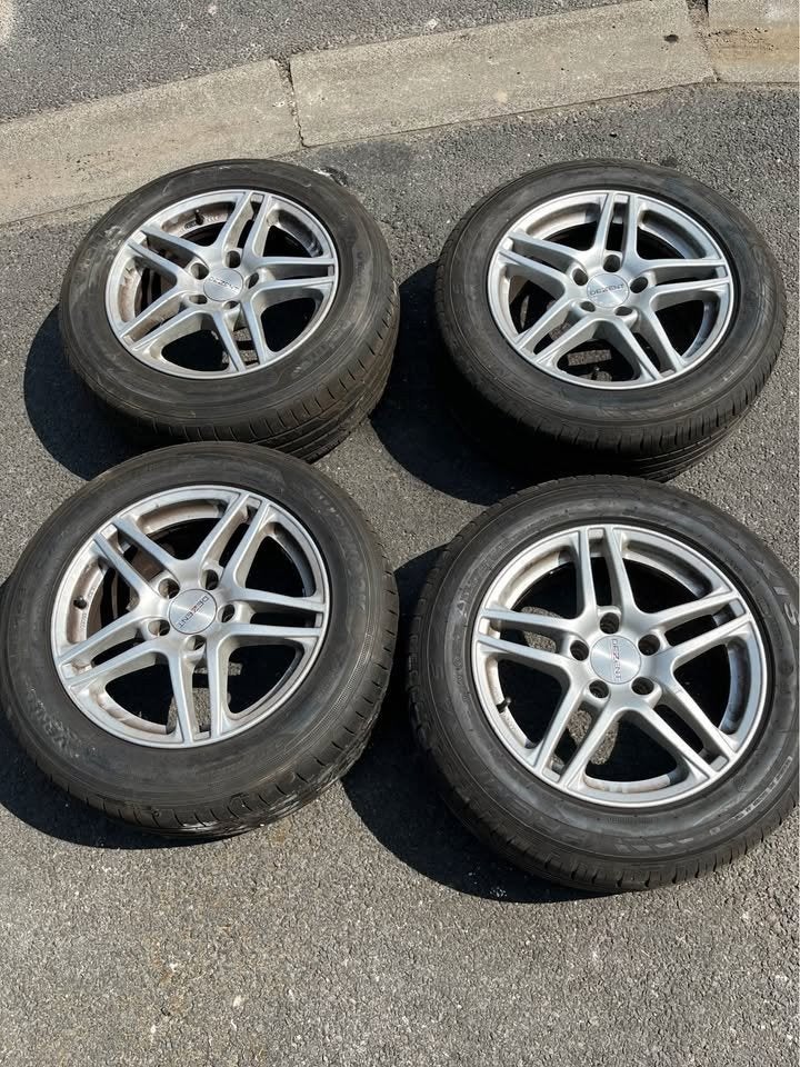 Velgen met zomer banden 225/55/16 5x112 pneus et jantes, 16 pouces, Véhicule de tourisme, Pneus été, Pneu(s)