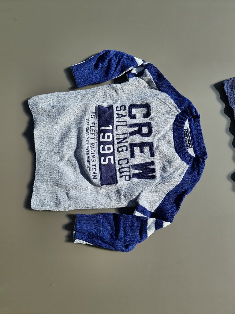 grijze pull, trui Crew, River Woods, 104, Enlèvement, Comme neuf