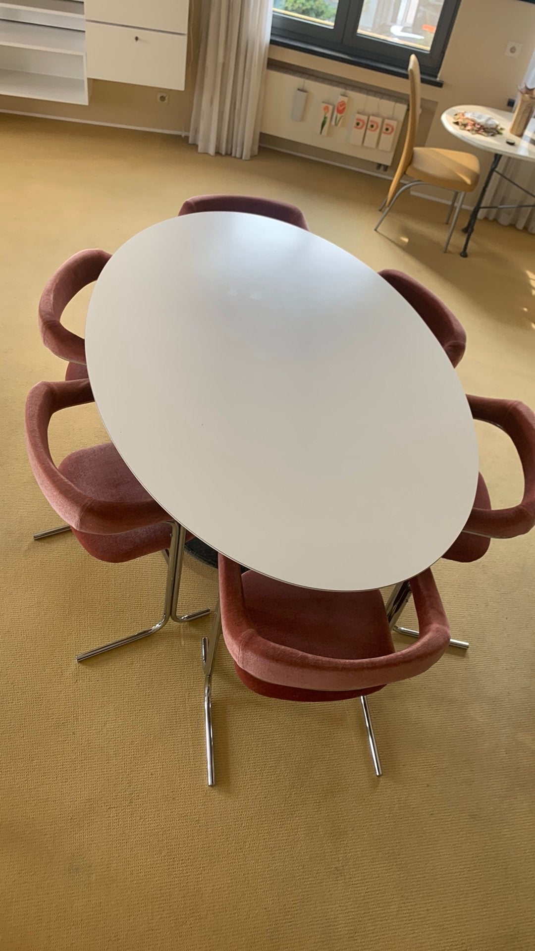 Italian Vintage tafel met 6 stoelen., Ophalen, Gebruikt