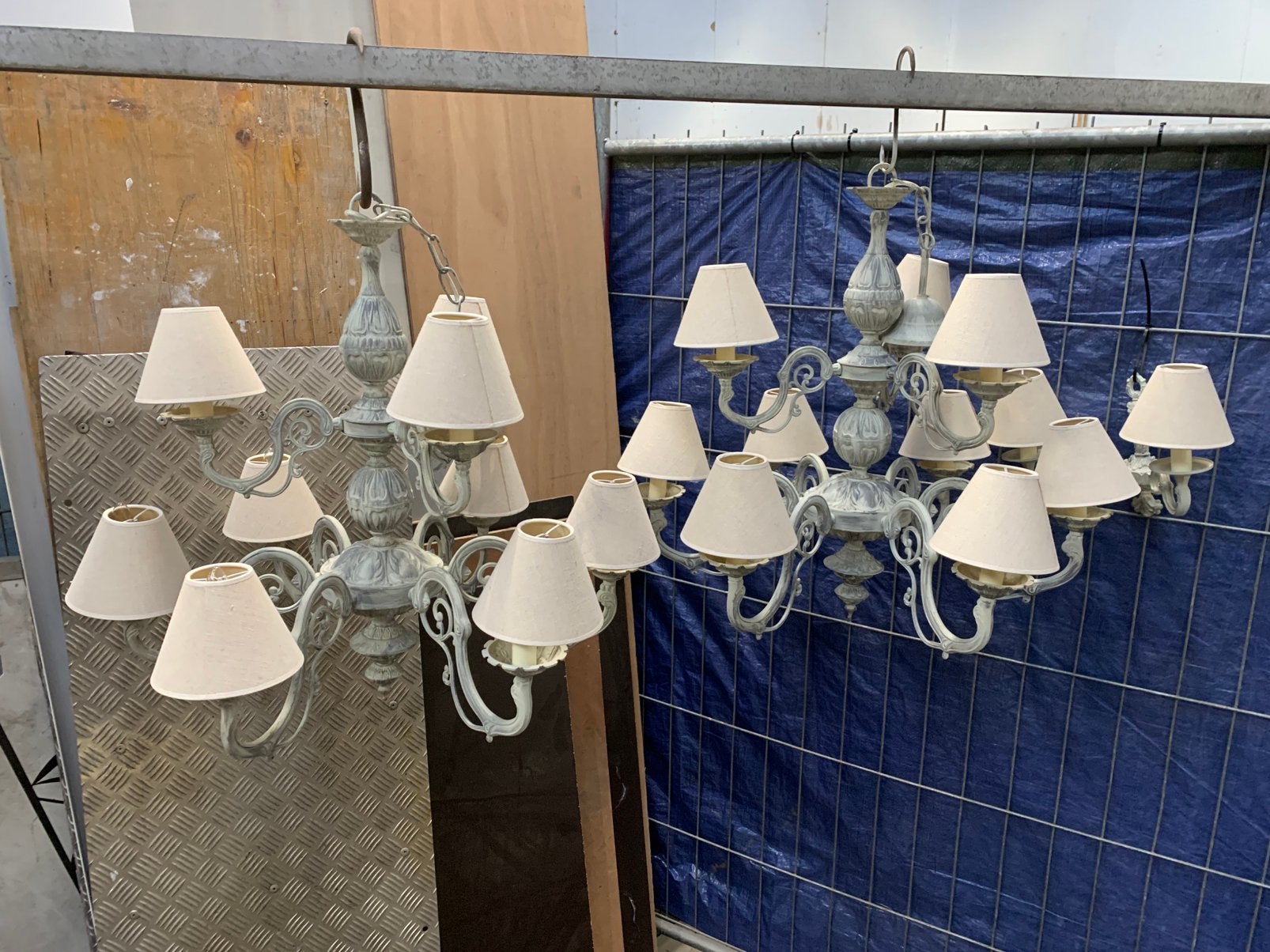 2 X MODERNE LUSTERS, Huis en Inrichting, Lampen | Kroonluchters, Ophalen, Zo goed als nieuw, Metaal, MODERN