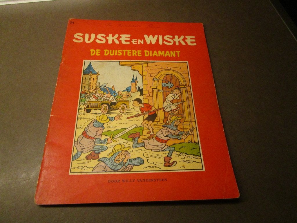 Suske en Wiske - De duistere diamant - 1958 - 1e druk, Boeken, Gelezen, Willy Vandersteen, Eén stripboek, Ophalen of Verzenden