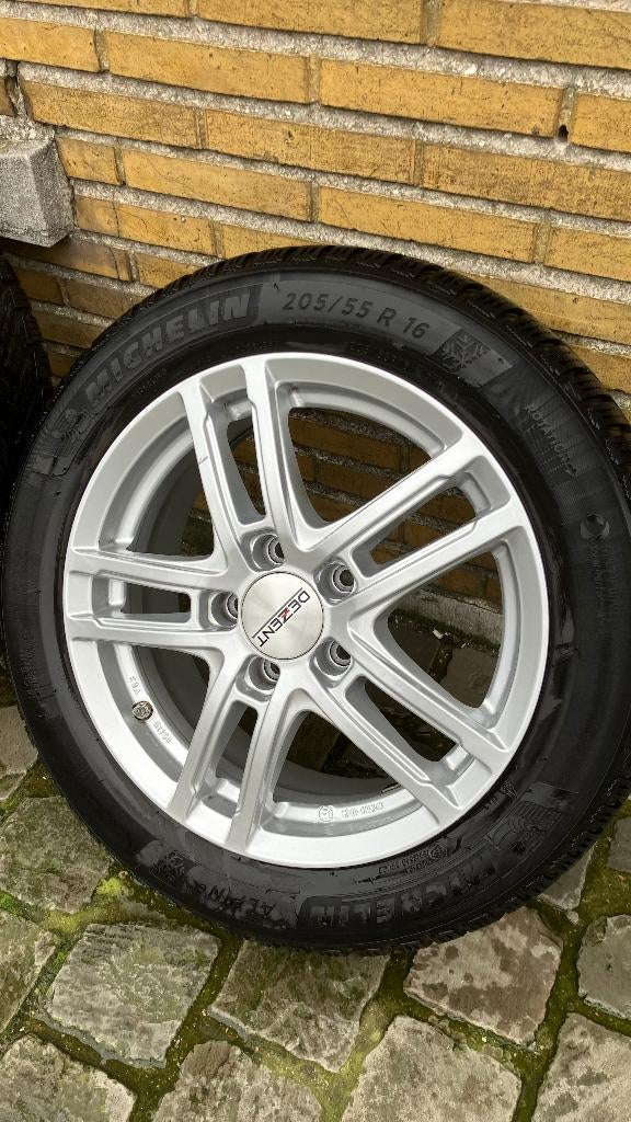 4 winterbanden op velg Michelin Alpin 6, Auto-onderdelen, Banden en Velgen, Ophalen, Gebruikt, 16 inch, Banden en Velgen