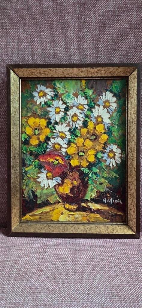 Bloemenstilleven/gesigneerd Armand Lacour/moedertjesdag, Antiquités & Art, Art | Peinture | Classique, Enlèvement ou Envoi