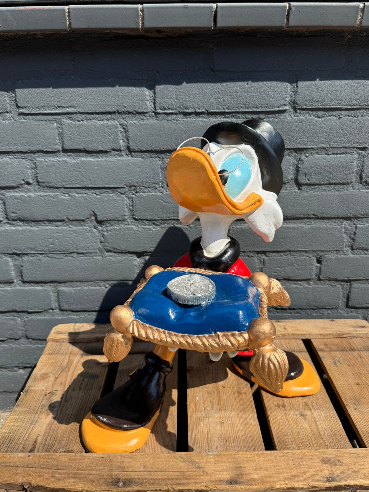 Disney Dagobert Duck beeld Scroodge, Ophalen, Overige figuren, Gebruikt, Beeldje of Figuurtje