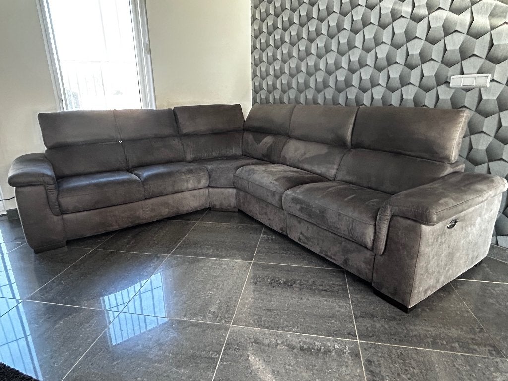 Hoekbank met 1 elektrische relaxstoel, Huis en Inrichting, Ophalen, Hout, 250 tot 300 cm, Hoekbank