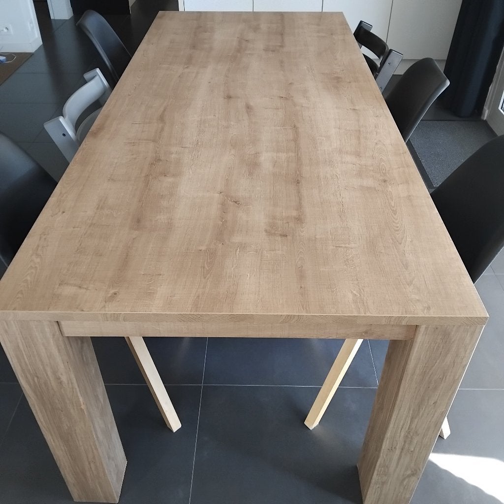 Eettafel, Huis en Inrichting, Ophalen, Gebruikt, Eikenhout, 200 cm of meer
