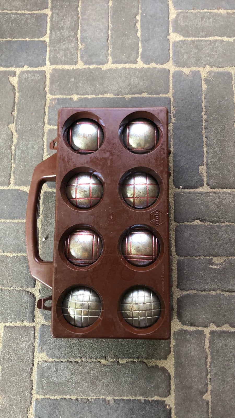 Setje ijzeren petanqueballen (4 x 2 ), Sport en Fitness, Overige Sport en Fitness, Ophalen, Gebruikt