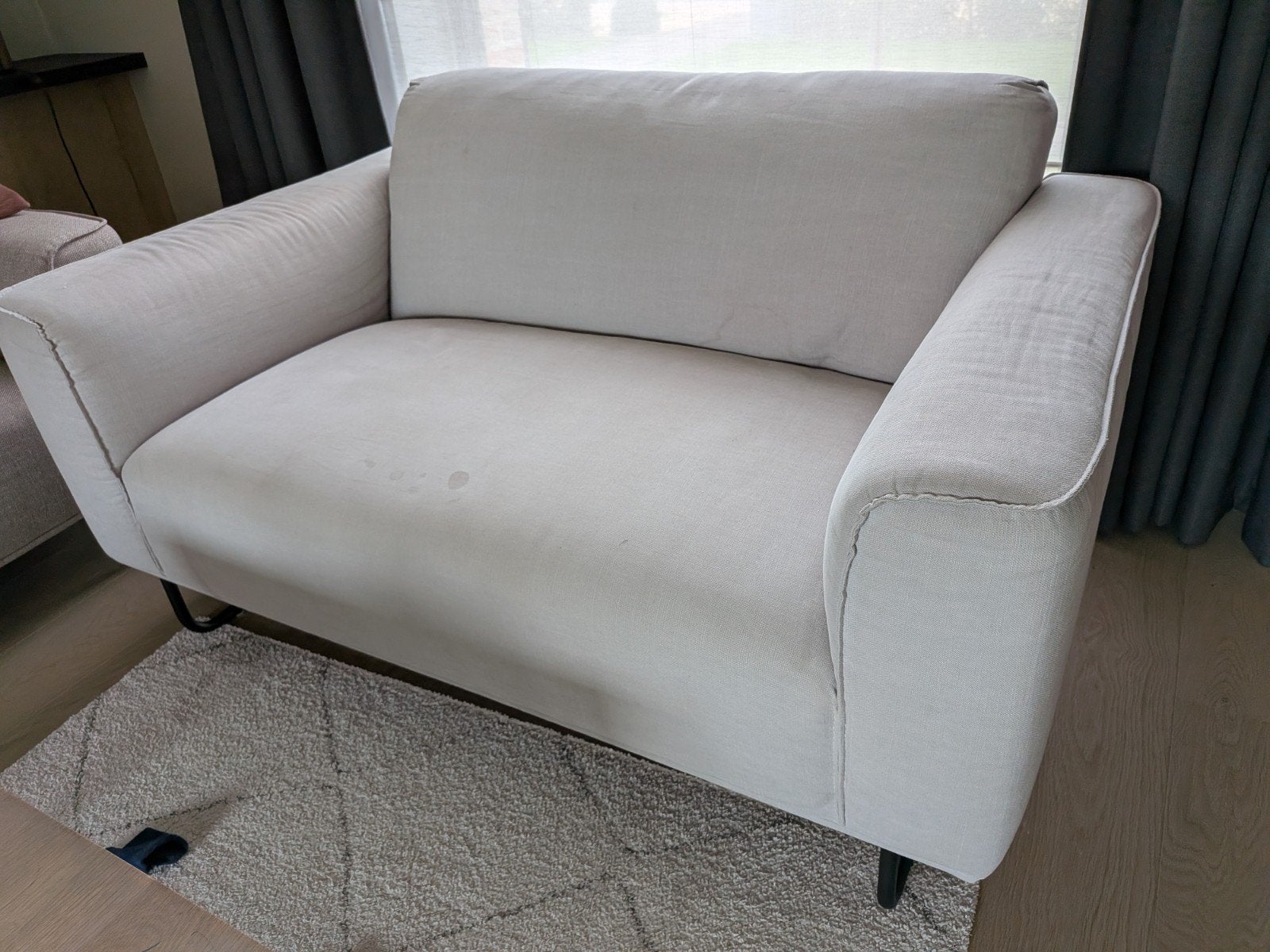 Zetel 1,5 persoon - gratis af te halen, Huis en Inrichting, Ophalen, Gebruikt, Stof, Minder dan 150 cm