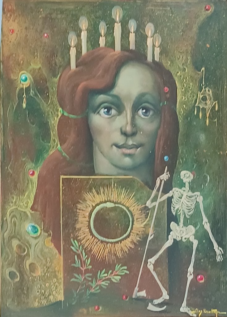 Jos Trotteyn: Lucia en het onsterfelijk surrealisme (56x72cm, Antiek en Kunst, Kunst | Schilderijen | Klassiek, Surrealisme, Ophalen of Verzenden