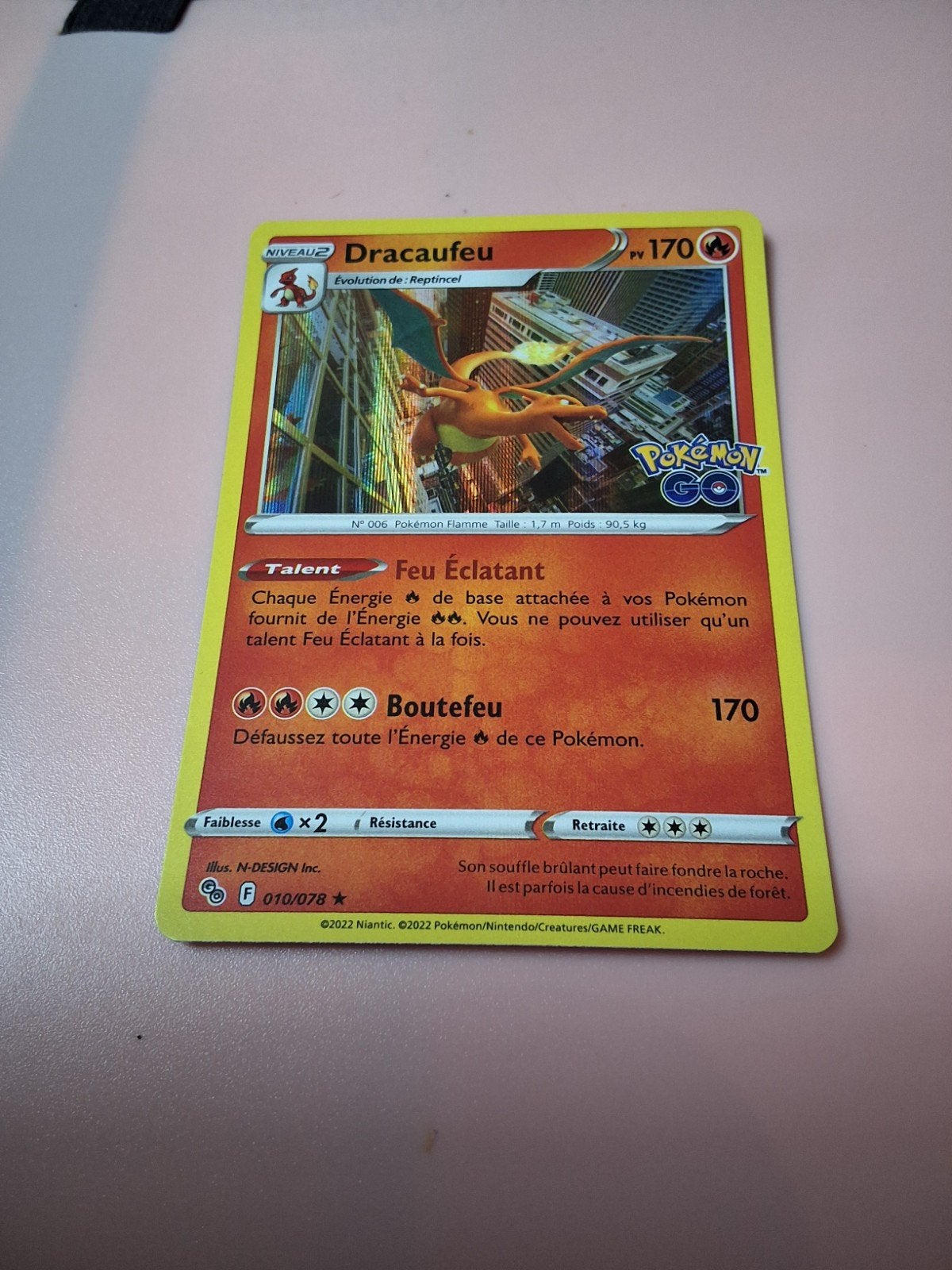 Dracaufeu Holo français 010/078 - Pokémon GO (2022), Enlèvement