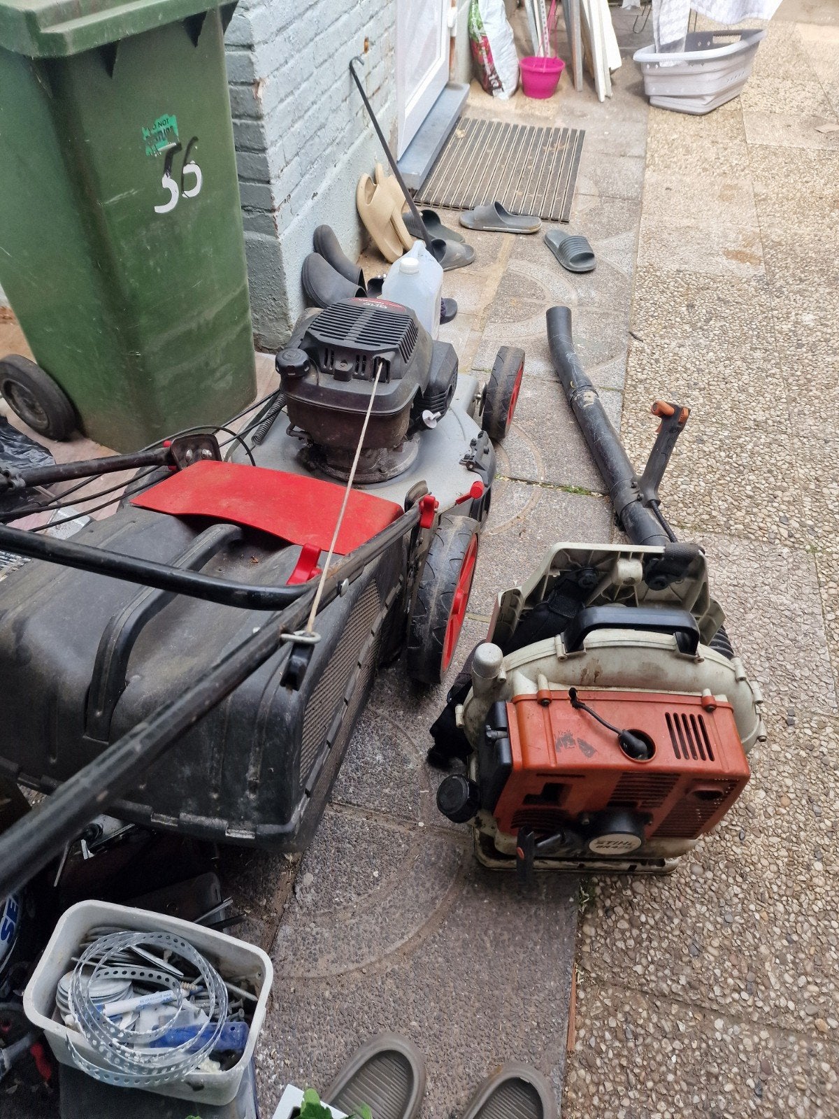 Grasmaaier Honda  zelftrek/ bladblazer  stihl, Tuin en Terras, Ophalen