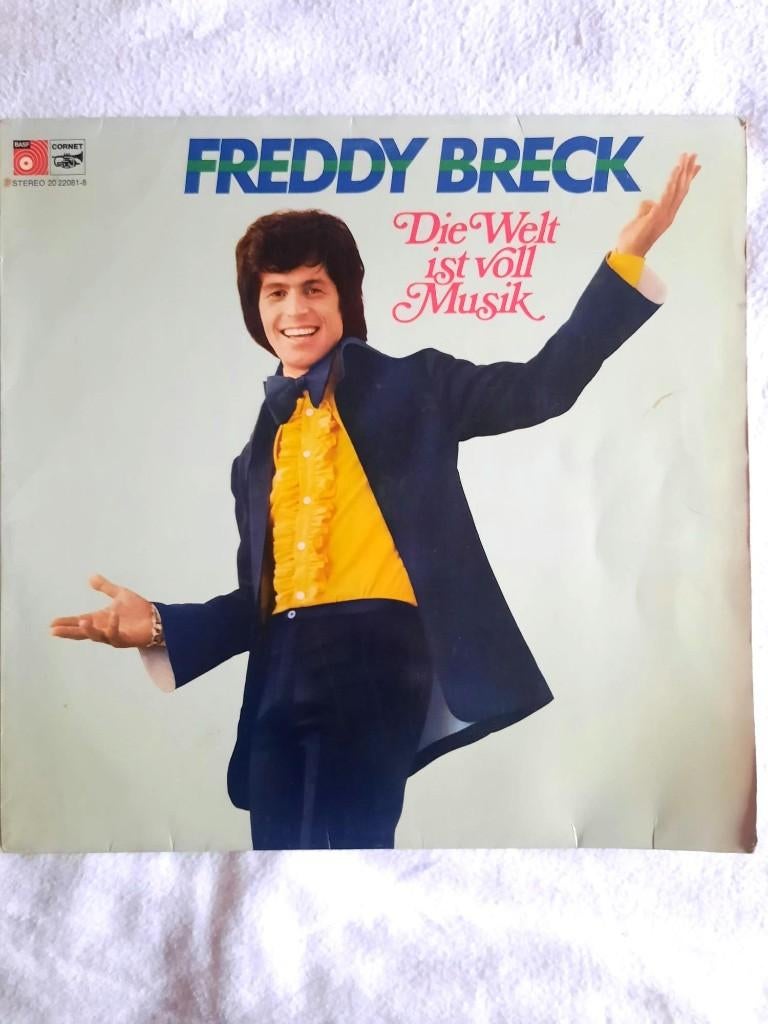 Freddy Breck – Die Welt ist voll Musik, Avec pochette intérieure, Enlèvement, Utilisé, 12 pouces