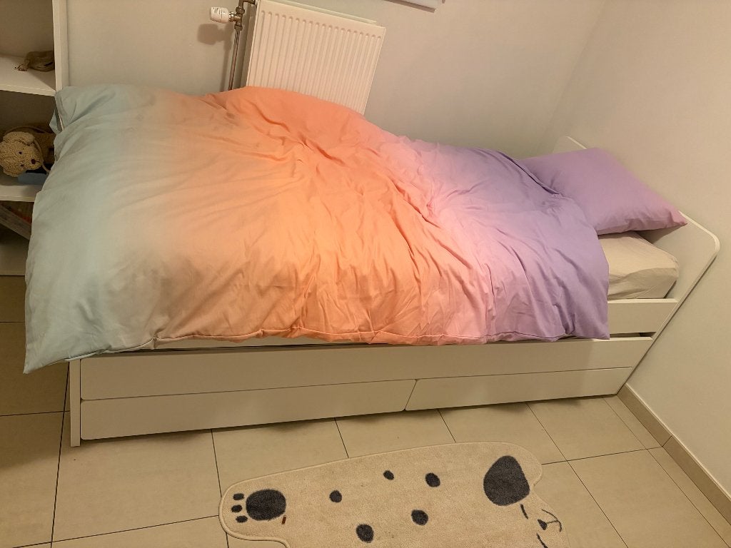 Bedbank Ikea wit, Ophalen, Gebruikt, 90 cm, Wit