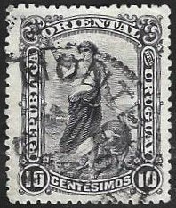 1 Postzegels Uruguay 1905 Nationale thema's, Ophalen of Verzenden, Gestempeld, Zuid-Amerika