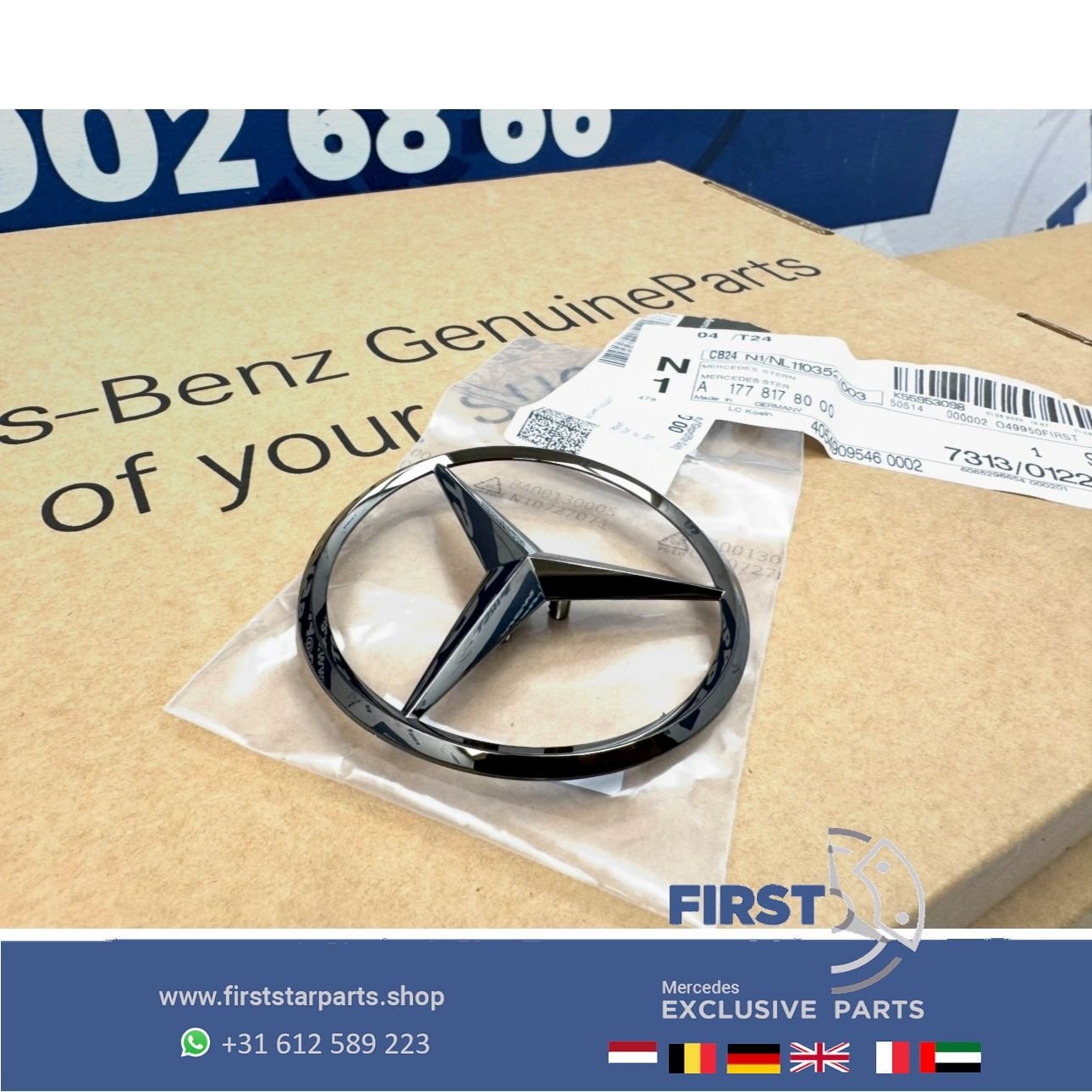 W206 STER Kofferbak LOGO achterklep EMBLEEM zwart W176 W117, Auto-onderdelen, Gebruikt, -, Ophalen of Verzenden, -