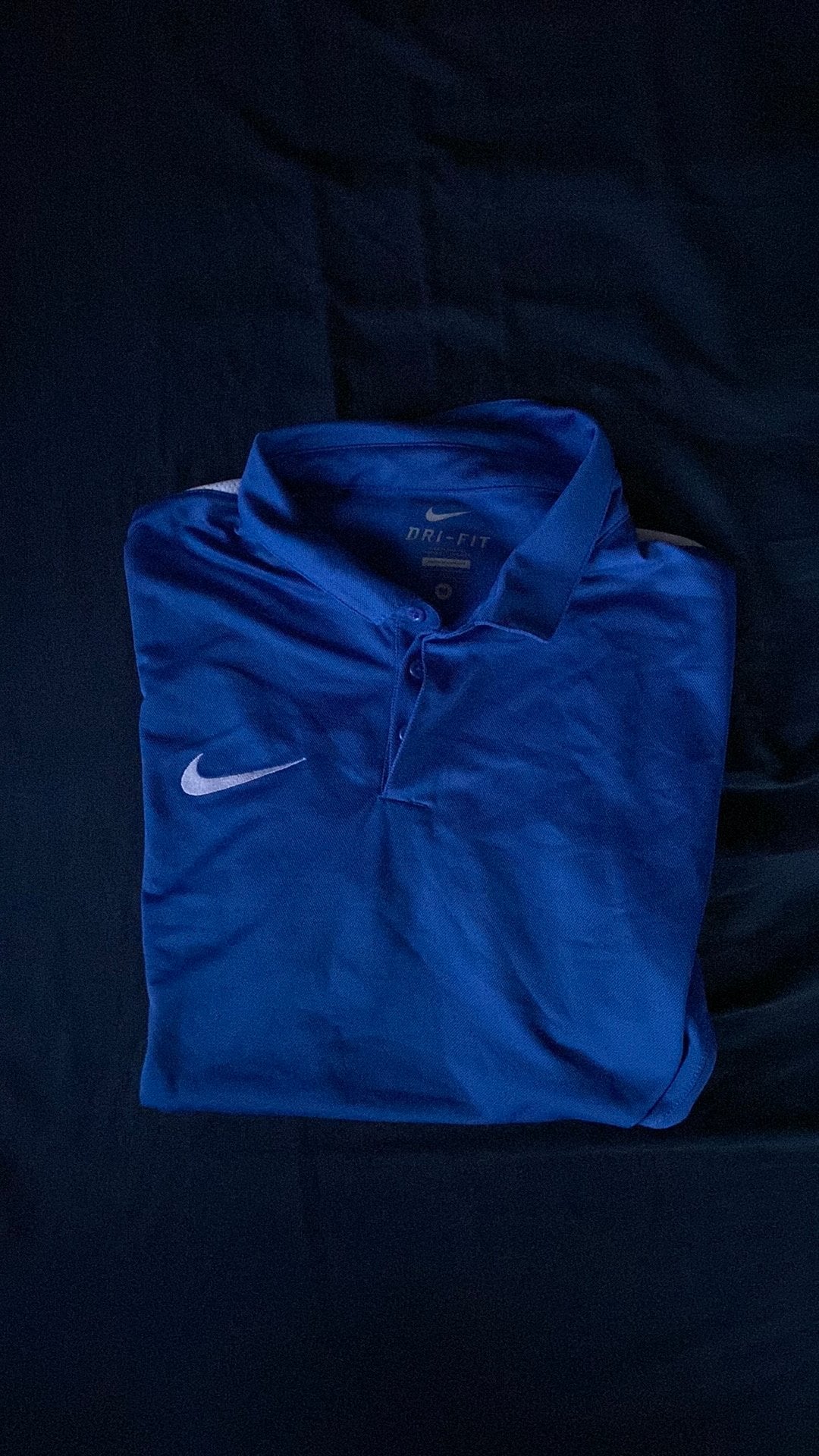 Nike blauwe dri-fit polo, Kleding | Heren, Ophalen of Verzenden, Zo goed als nieuw, Maat 48/50 (M), Blauw