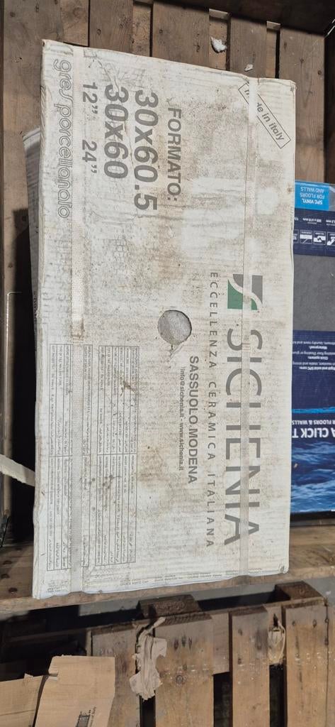Siciliana porseleinen tegels 30x60 grijs – 54 stuks – 9,72 m, Ophalen