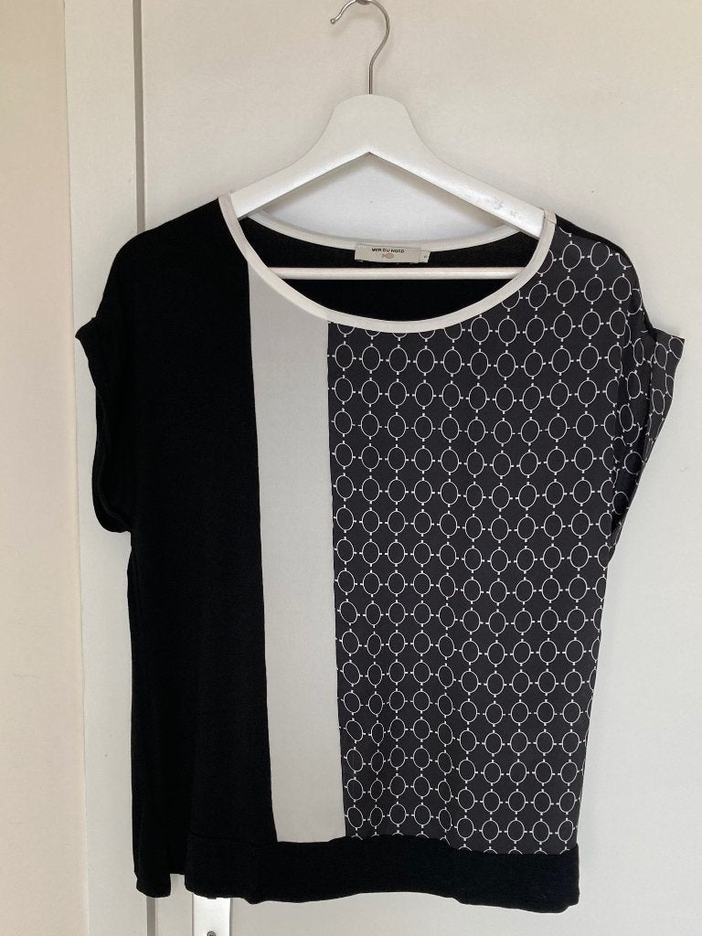 "Mer Du Nord " dames shirt-zwart/wit -small/36 als nieuw, Kleding | Dames, Wit, Ophalen of Verzenden, Zo goed als nieuw, Mer du Nord