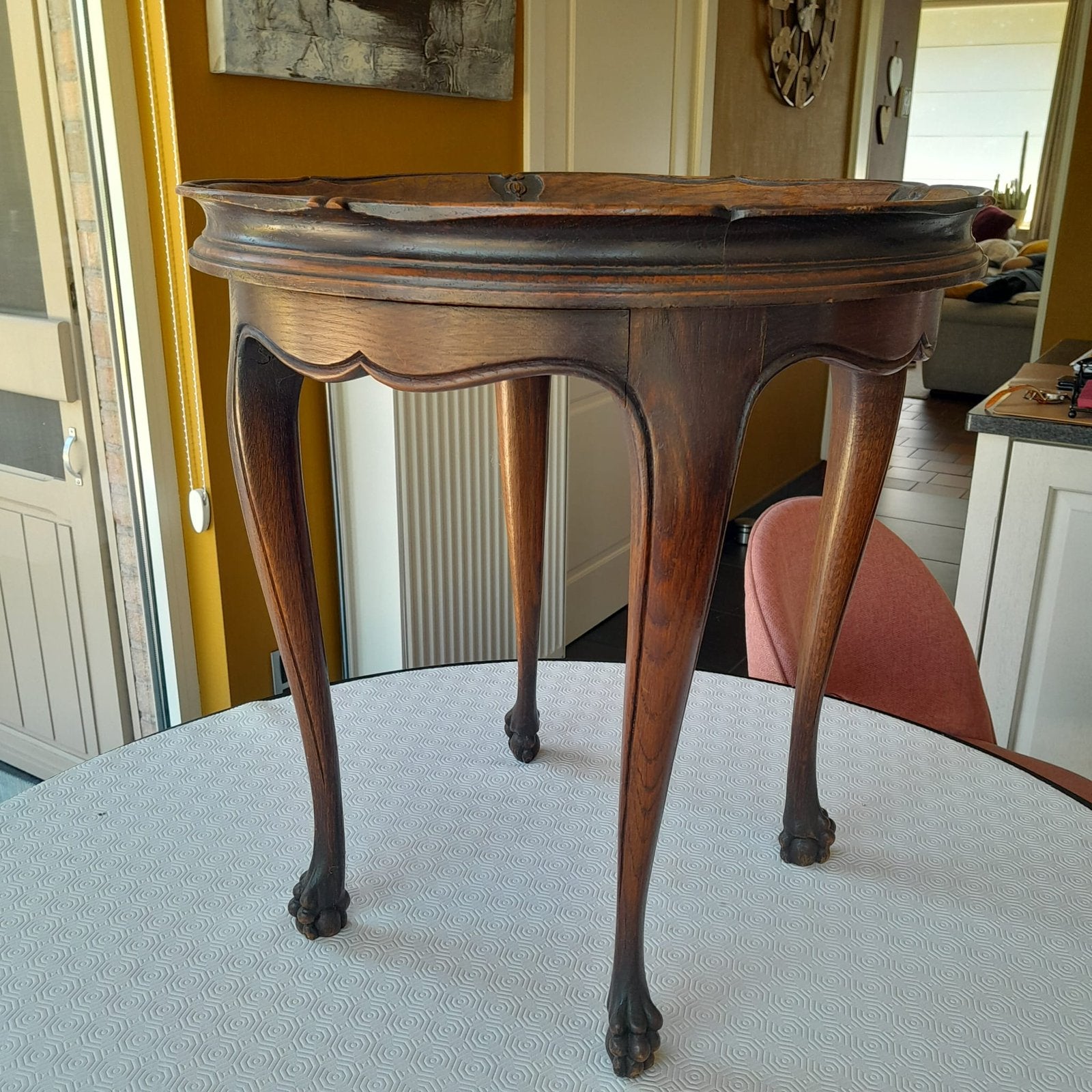 Eiken houten bijzettafel, Ophalen