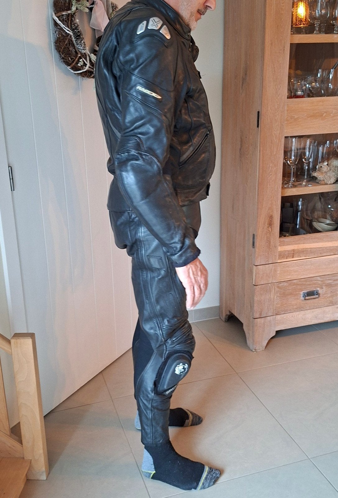 Lederen 2-delig heren motorpak IXS, Motoren, Ophalen, Heren