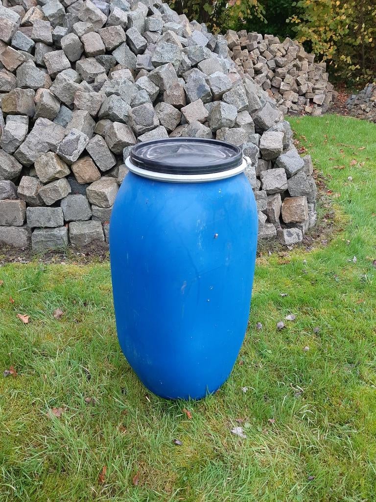 Blauwe ton met deksel, Tuin en Terras, Ophalen