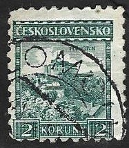 1 Postzegel Tsjecho-Slowakije 1929 Kastelen, Ophalen of Verzenden, Overige landen, Gestempeld