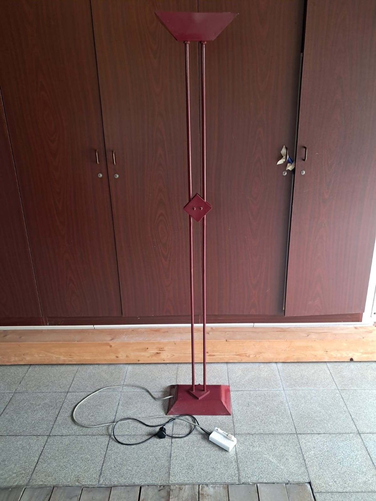 Staanlamp rood, Huis en Inrichting, Lampen | Vloerlampen, Ophalen, Gebruikt, 150 tot 200 cm