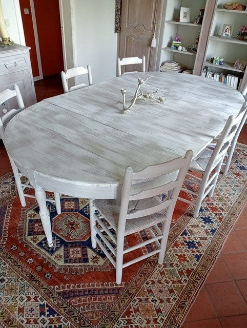 Eikenhouten tafel voor max. 16 pers + 14 eikenhouten stoelen, Ophalen, Zo goed als nieuw, Eikenhout