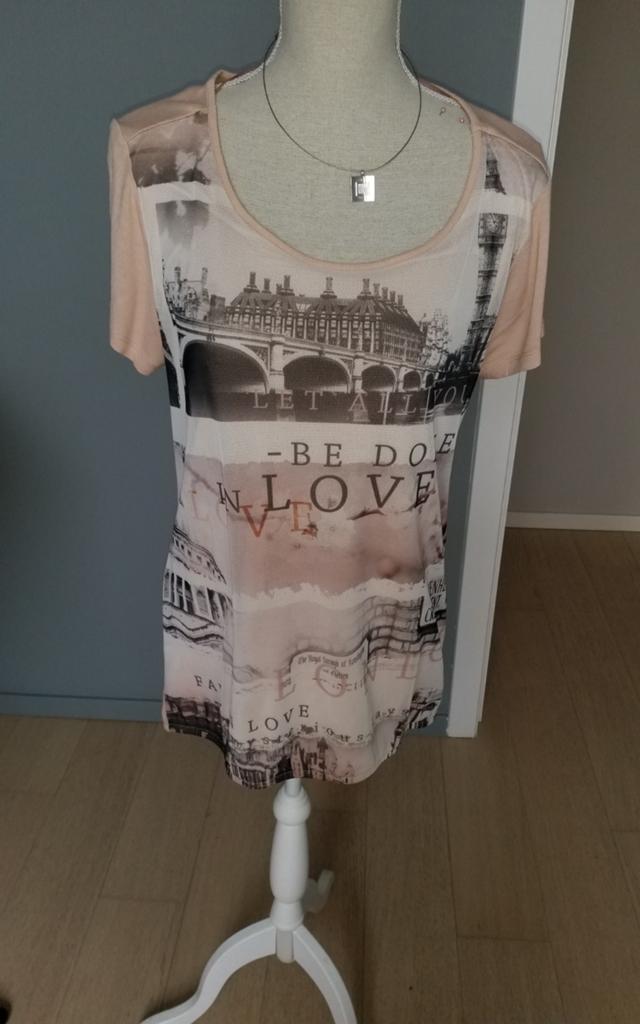 T-SHIRT, Taille 42/44 (L), Manches courtes, Rose, Comme neuf