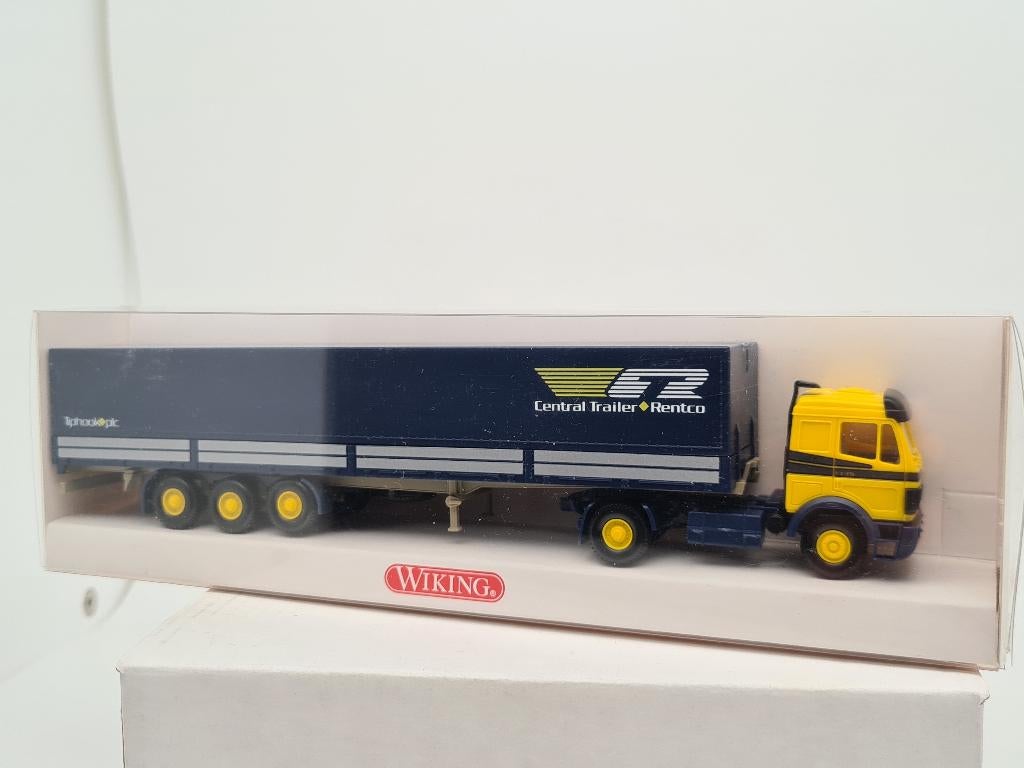 remorque pour location de camions Mercedes - Wiking 1/87, Hobby & Loisirs créatifs, Voitures miniatures | 1:87, Comme neuf, Bus ou Camion
