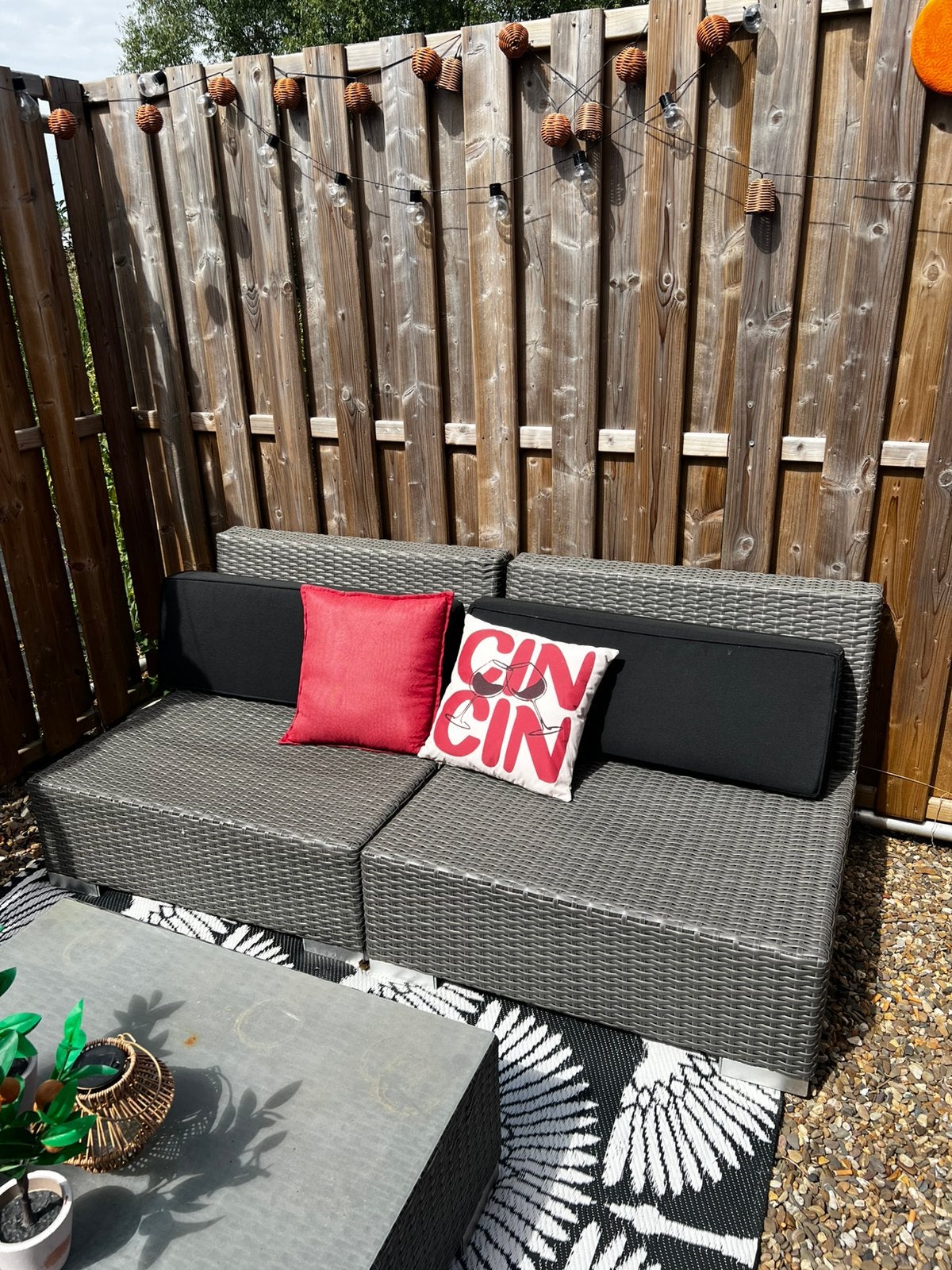 Tuinset 2 bankjes + tafel, Tuin en Terras, Tuinsets en Loungesets, Ophalen, Gebruikt, Tuinset