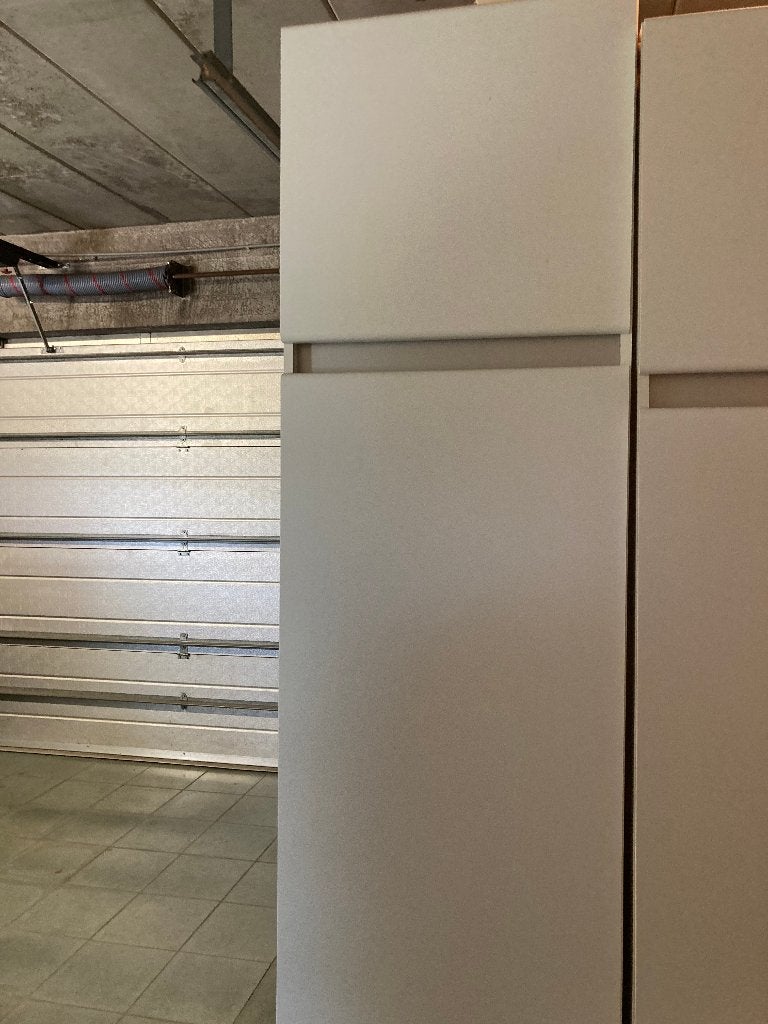 keukenkast / opbergkast in wit met grijs accent, Huis en Inrichting, Kasten | Kleerkasten, Ophalen, Kunststof, 200 cm of meer