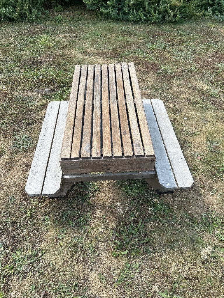 Picknick tafel kind met zandbak, Tuin en Terras, Gebruikt, Rechthoekig, Hout, Ophalen