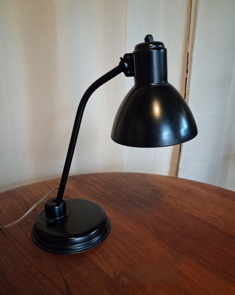 Retro vintage Bauhaus tafellamp, lamp, Ophalen, Gebruikt, Vintage, Zwart