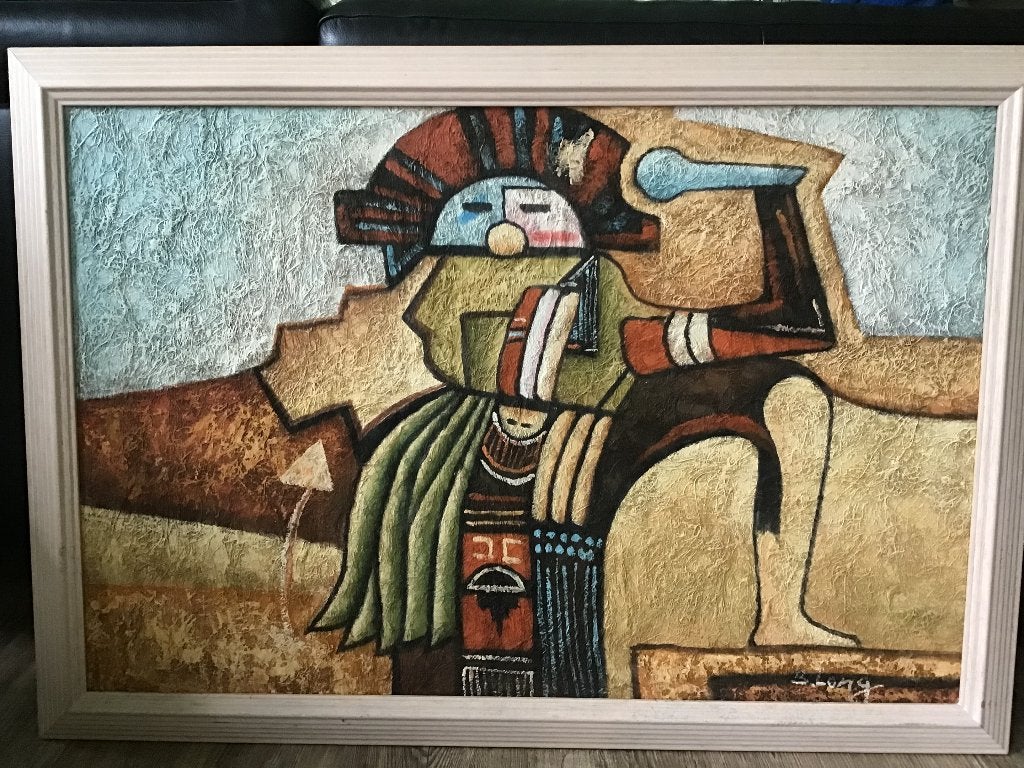 schilderij op canvas  B Long, Ophalen, Overige stijlen, Gesigneerd, Overige onderwerpen