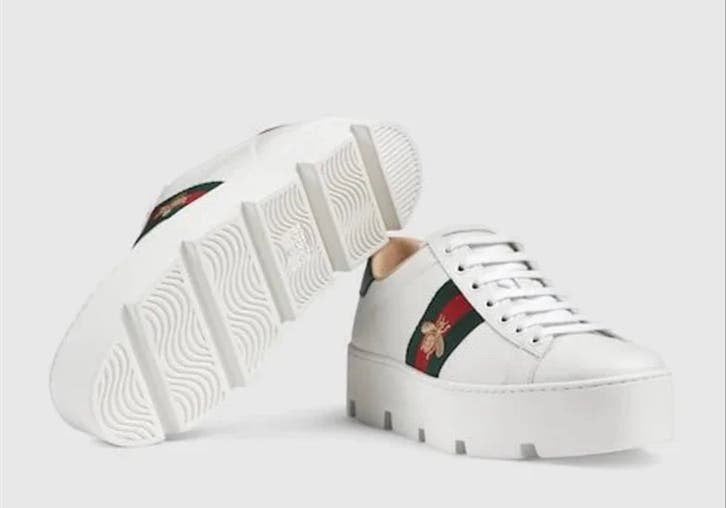 Gucci sneakers ACE Bee 39 wit leer, Ophalen, Zo goed als nieuw, Wit, Sneakers