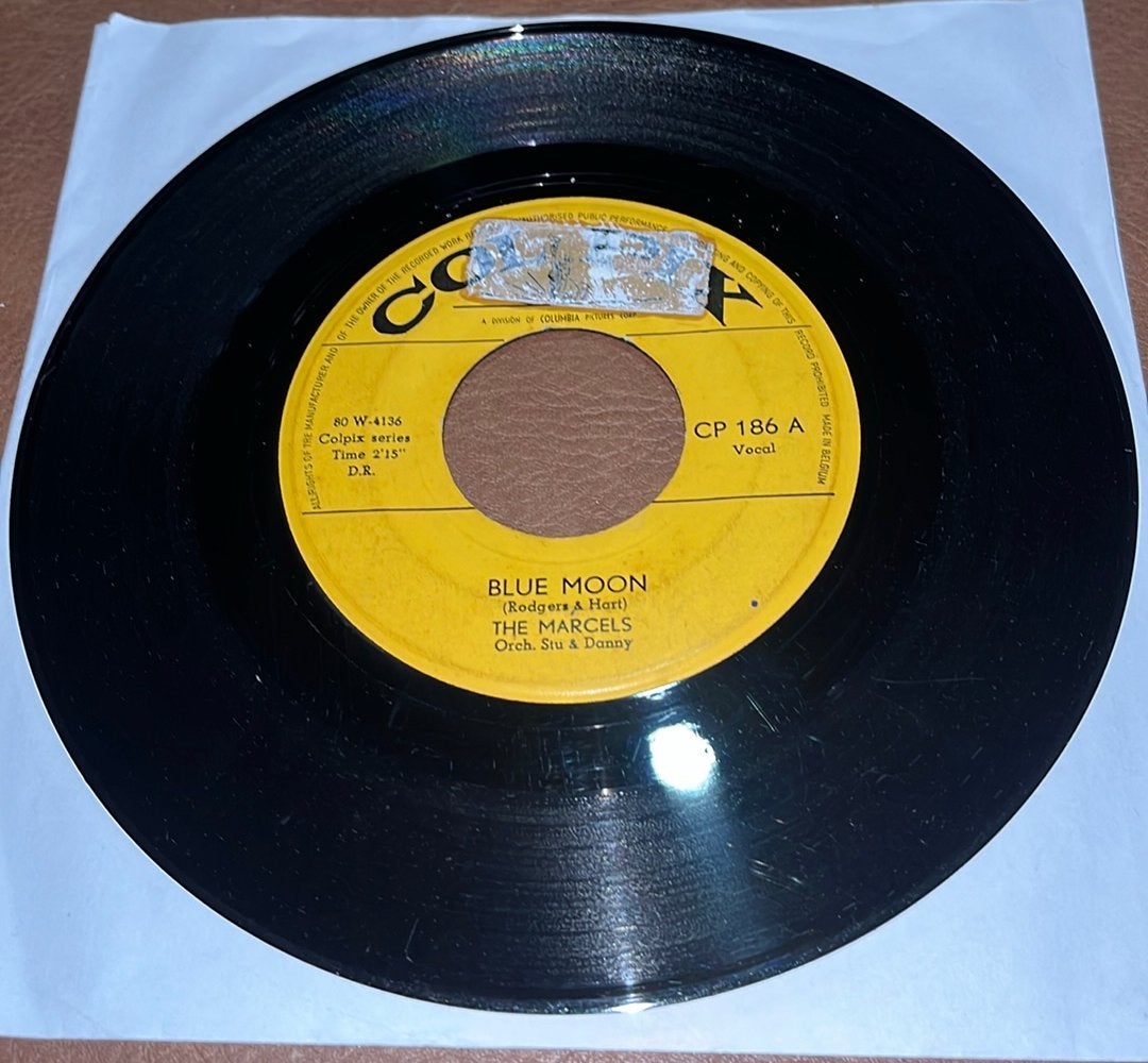 The Marcels ‎– Blue Moon - 7” vinyl single - BE 1961, Enlèvement ou Envoi, Utilisé