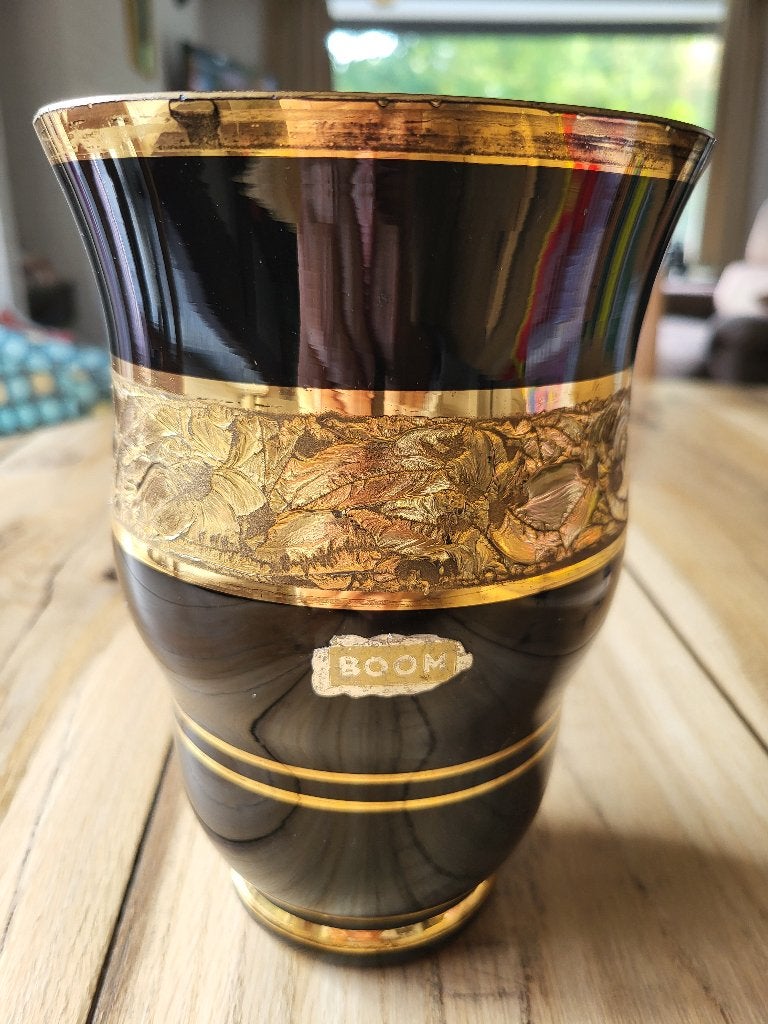 Zwarte vaas booms glas, Antiek en Kunst, Ophalen