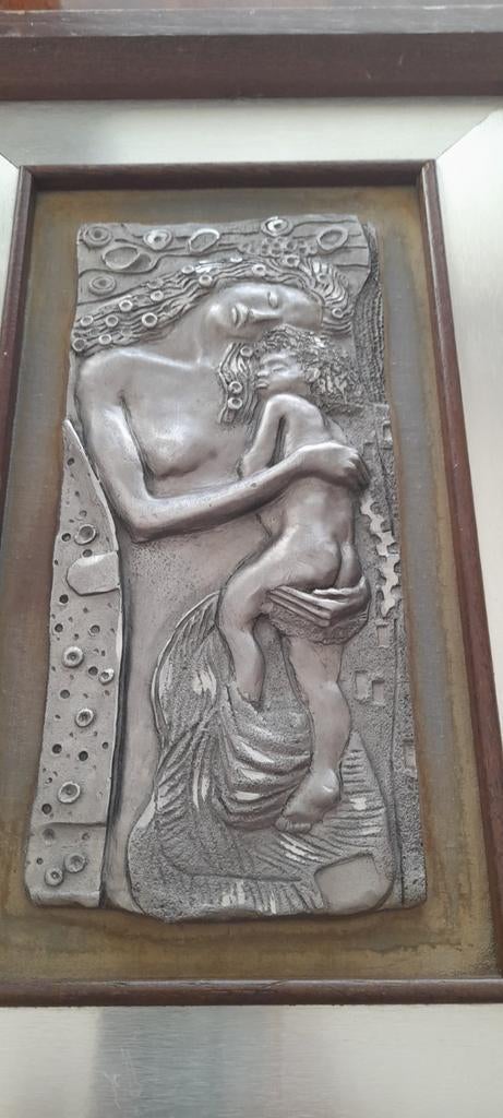 Cadre bas-relief motif Chagall argenté, Enlèvement