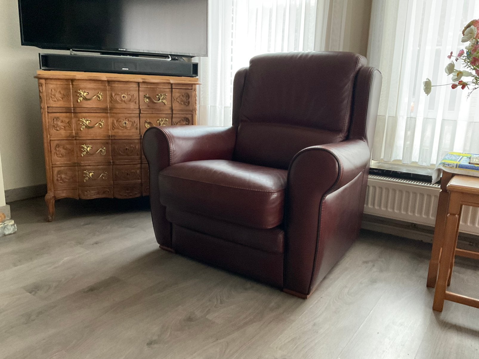 Kwaliteit lederen zetel, Huis en Inrichting, Ophalen, Zo goed als nieuw, Leer