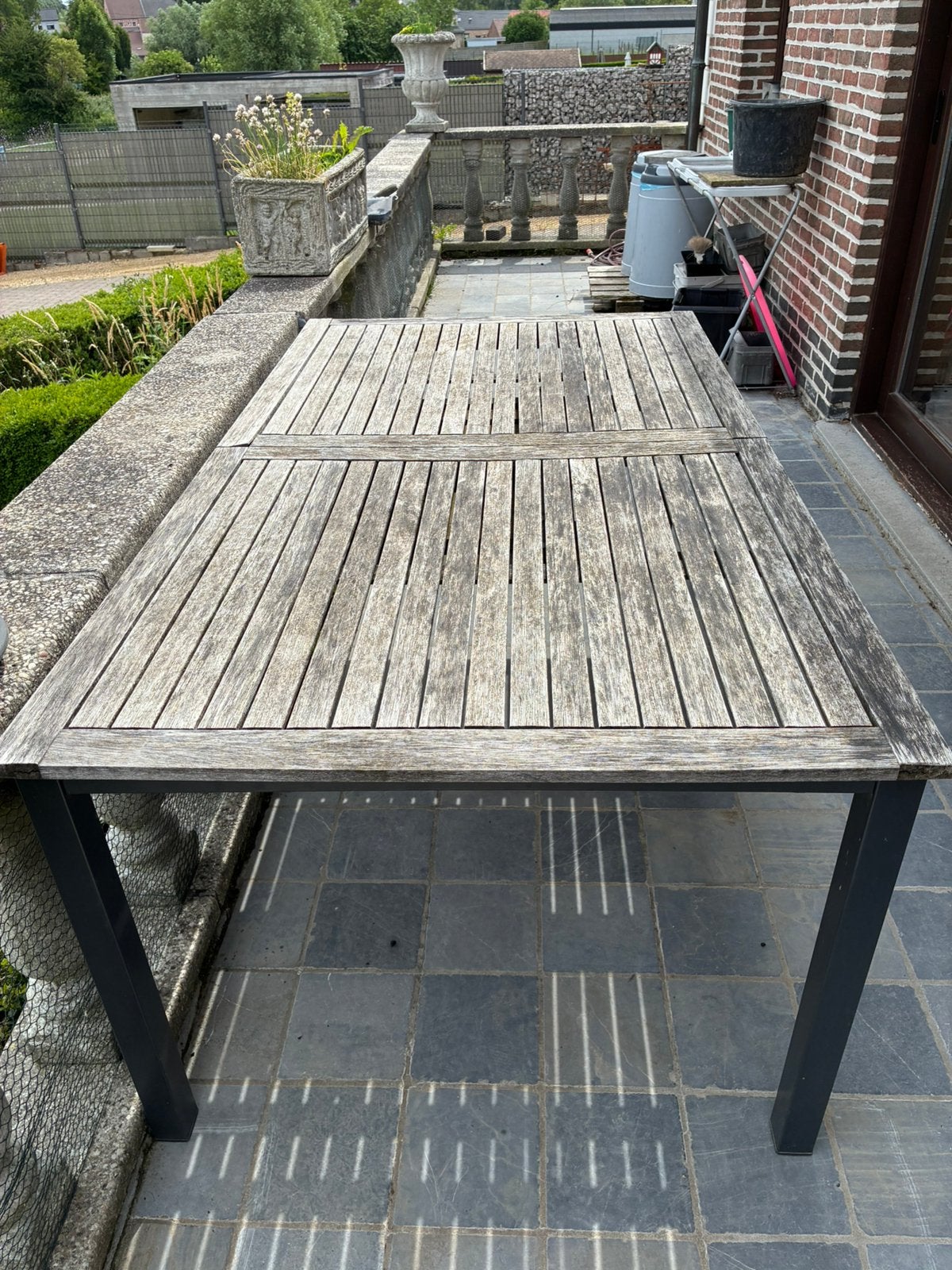 Tuin tafel en stoelen, Tuin en Terras, Tuintafels, Ophalen, Gebruikt, Rechthoekig, Aluminium
