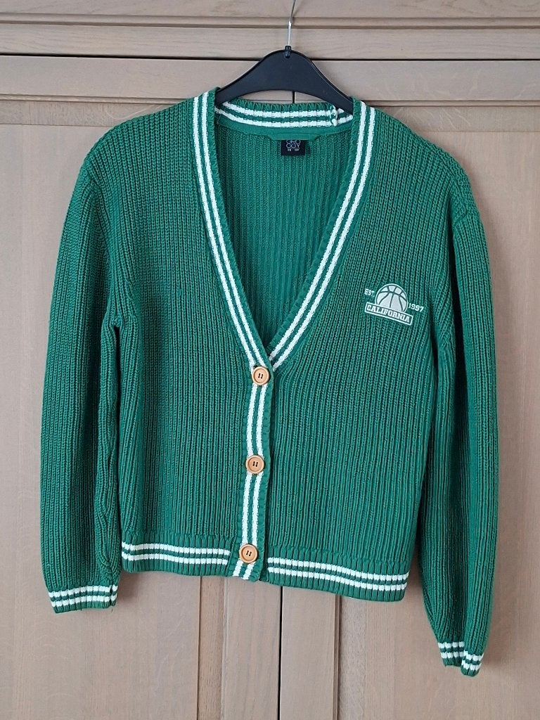 Groene Cardigan XS / 13 jaar, Kinderen en Baby's, Kinderkleding | Maat 158, Trui of Vest, Zo goed als nieuw, JBC., Verzenden