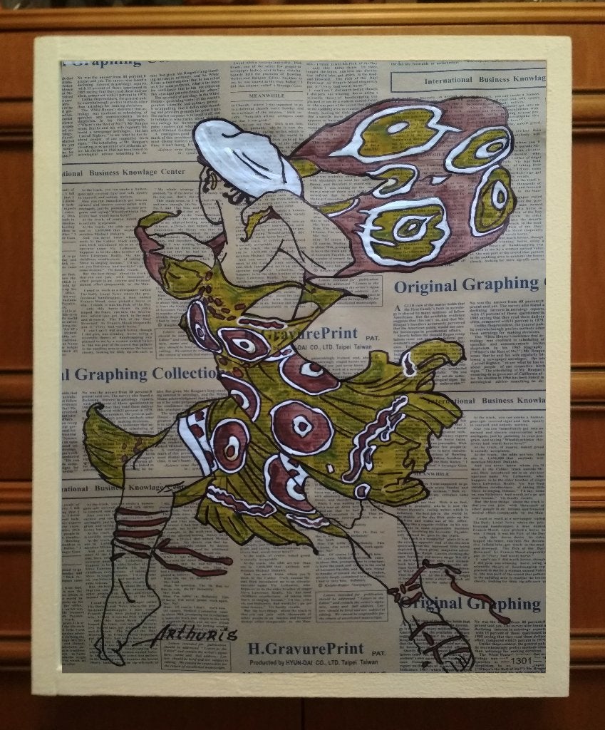 Peinture « Danse », Certificat d'authenticité, Peinture acrylique, Papier/carton, Autre sujet