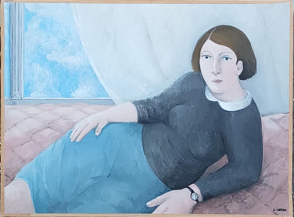 Liseran (1936): Odalisque Moderne 1985 (61 x 46 cm), Antiek en Kunst, Kunst | Schilderijen | Klassiek, Ophalen of Verzenden